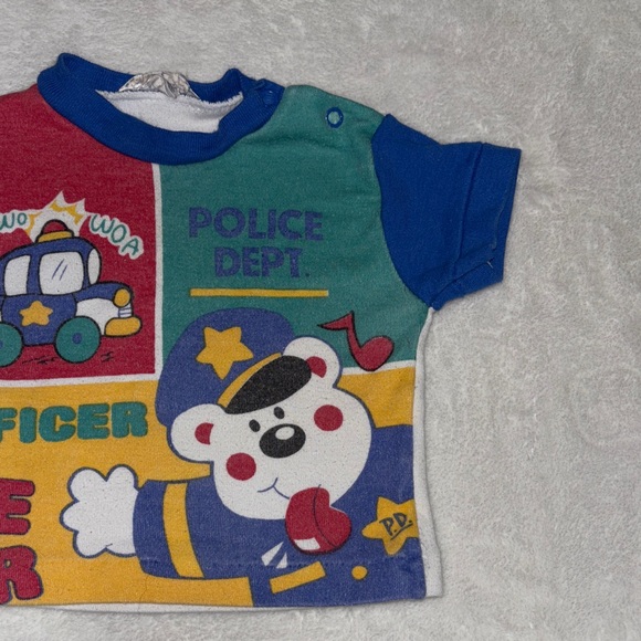 Vintage childwise Colorful Police Bear Kids T-Shirt - Picture 2 of 11